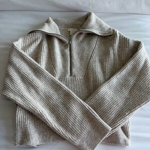 H&M Beige Ribbed Sweater